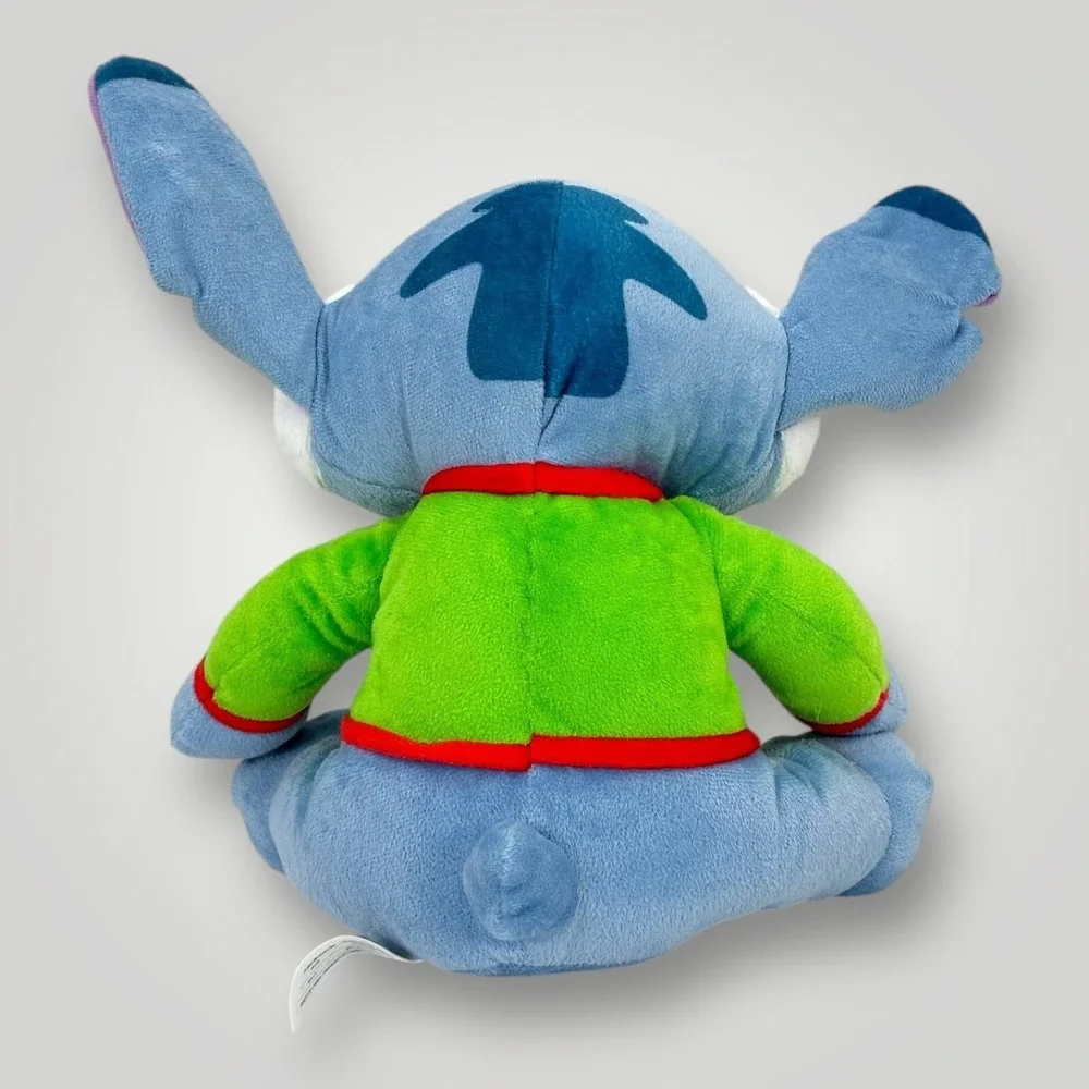Disney Store Stitch Plush 12 Inch Green Holiday Sweater Christmas Stuffed Toy‎